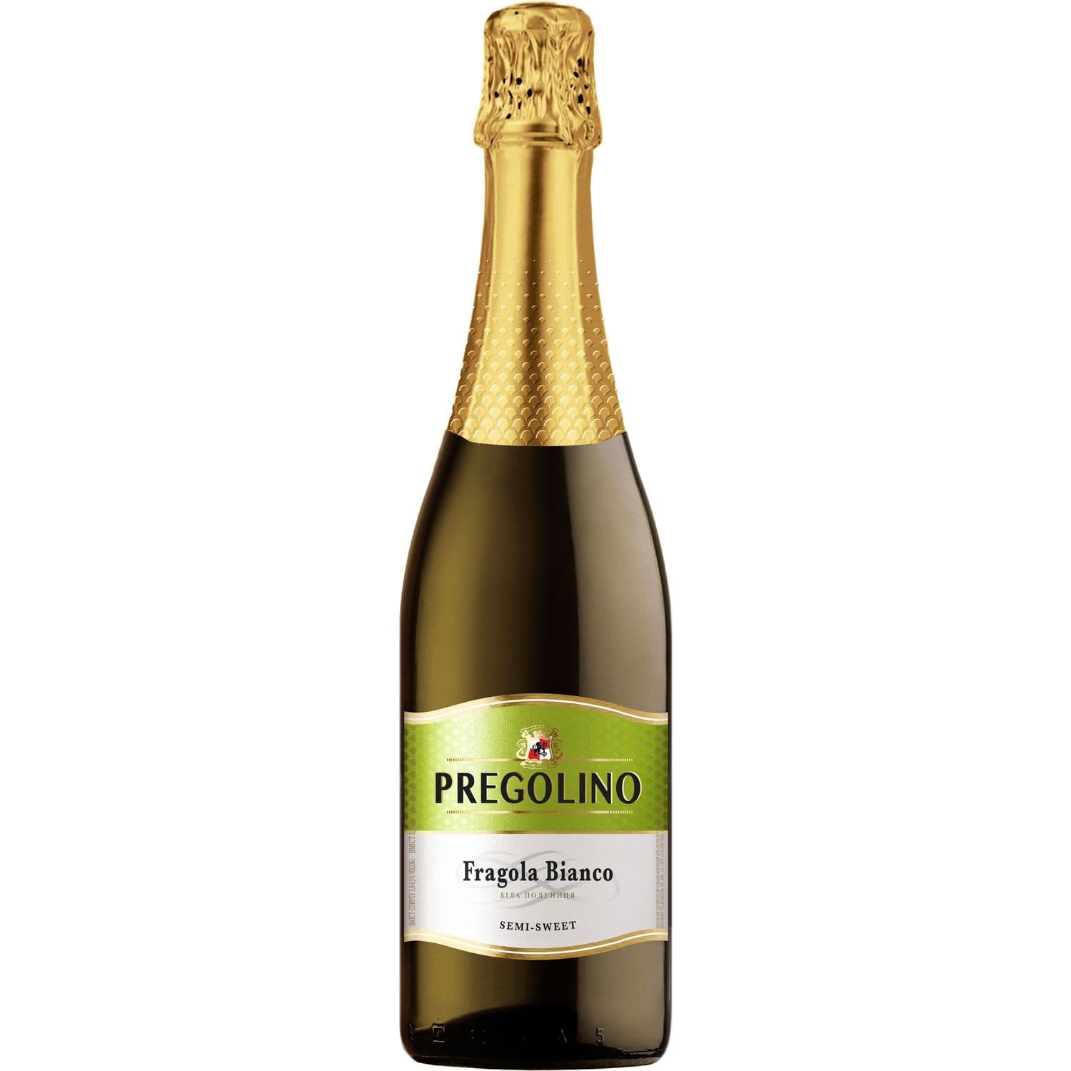 Напій винний слабоалкогольний газований Pregolino Fragola Bianco, напівсолодкий, 8,5%, 0,75 л (478708) - зображення 1