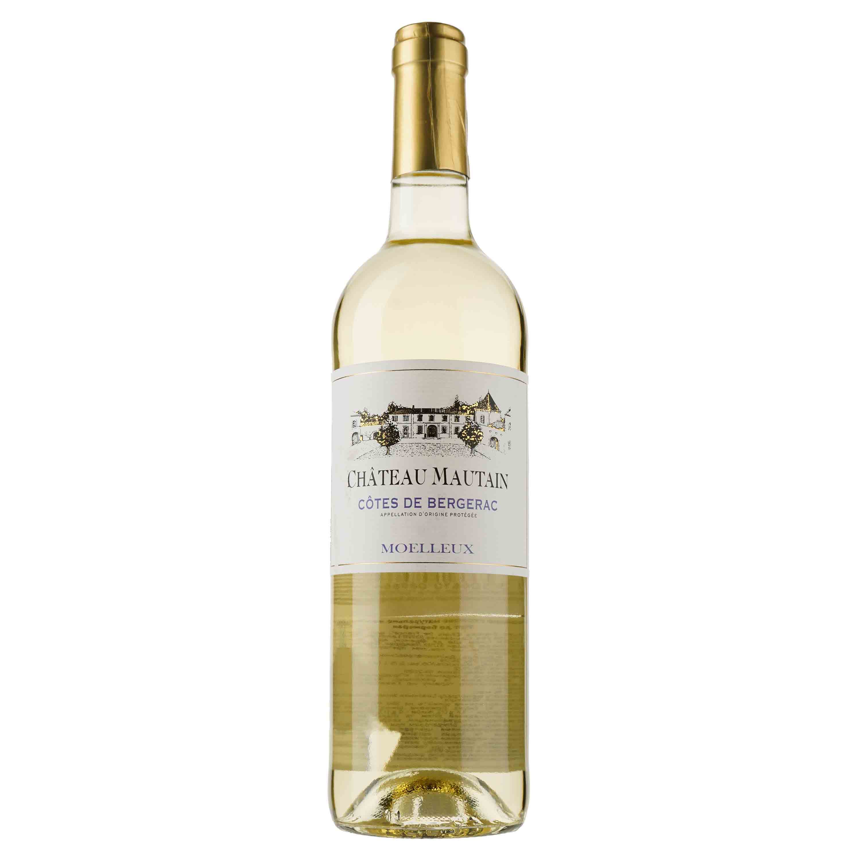 Вино Chateau Mautain Cotes de Bergerac Moelleux, біле, напівсолодке, 11,5%, 0,75 л - зображення 1