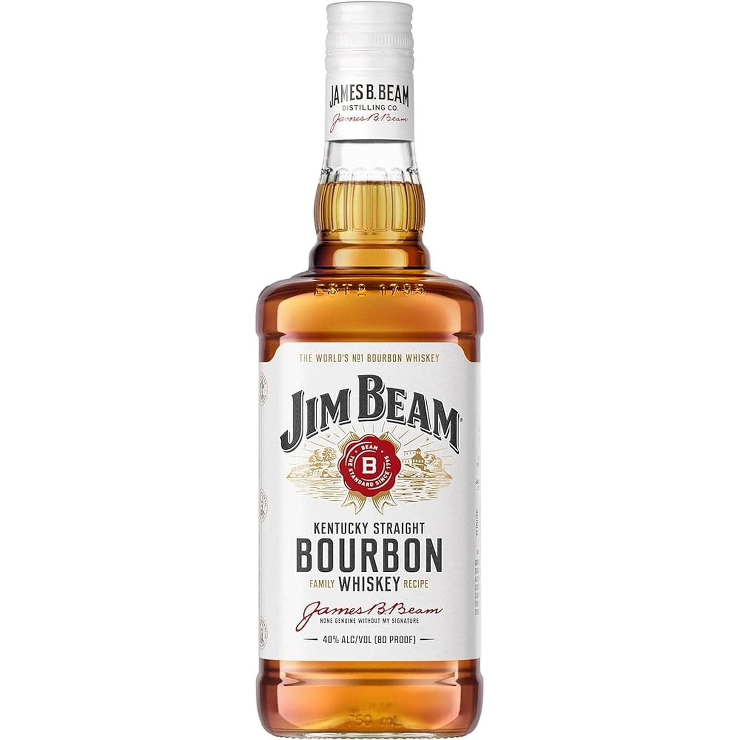 Віскі Jim Beam White Kentucky Staright Bourbon Whiskey 4yo 40% 0.7 л - зображення 1