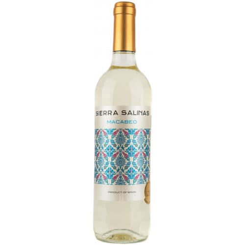 Вино тихе "Macabeo Sierra Salinas" 0,75л біл.сух. 11,5% (Іспанія, Валенсія, TM "Sierra Salinas")