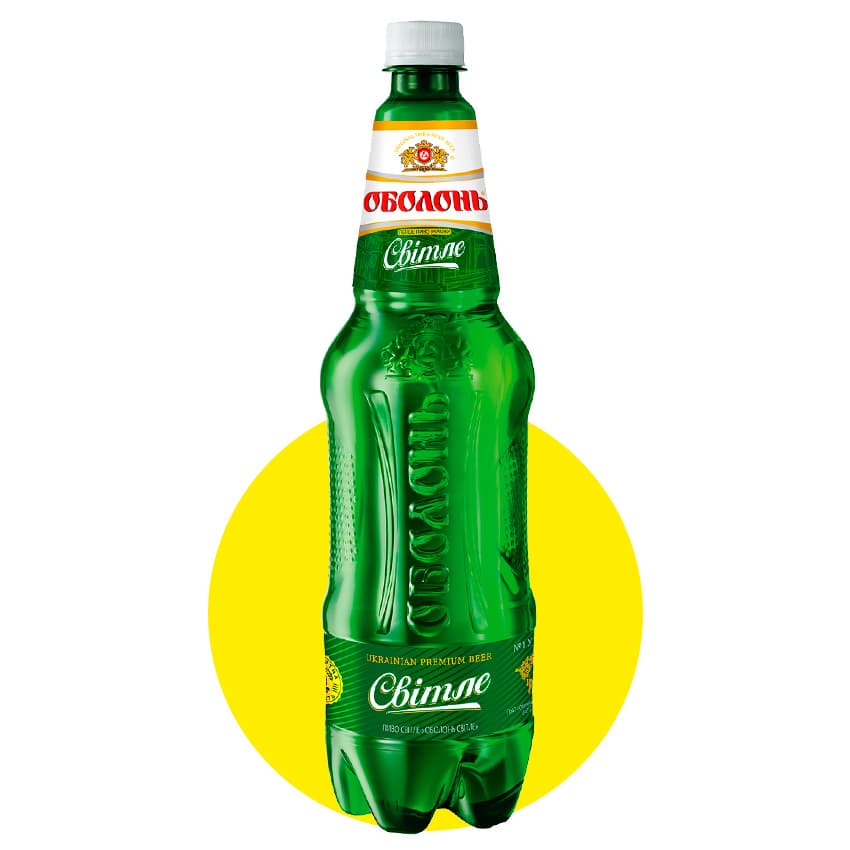 Пиво "Оболонь" Світле 1,1л 4,5%