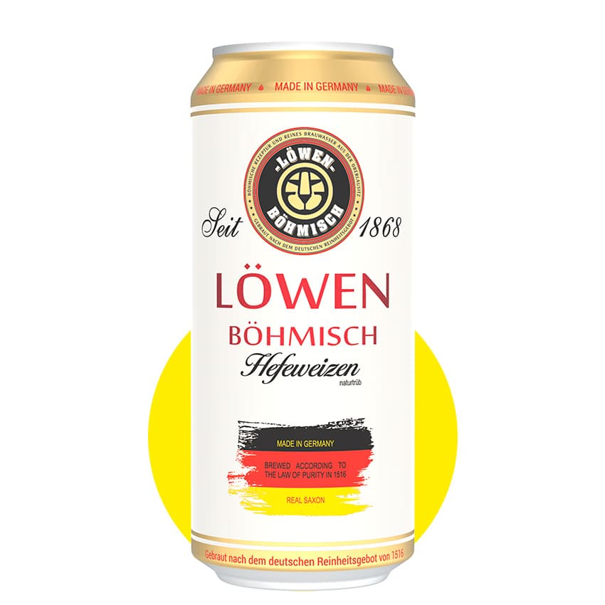 Пиво "Löwen Böhmisch Hefeweizen" пшеничне нефільтроване 0,5л 5,2% ж/б