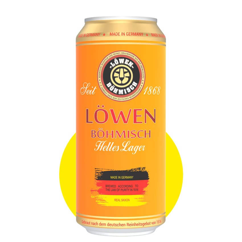Пиво "Löwen Böhmisch Helles Lager" світле 0,5л 4,1% ж/б