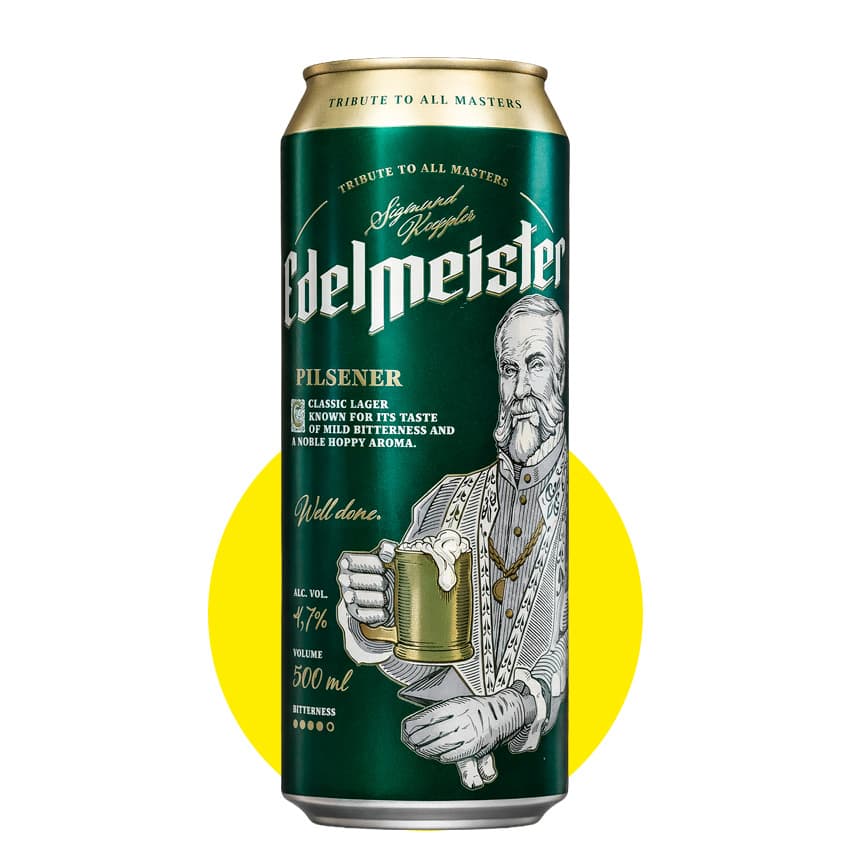 Пиво "Edelmeister" світле 0,5л 4,5% ж/б
