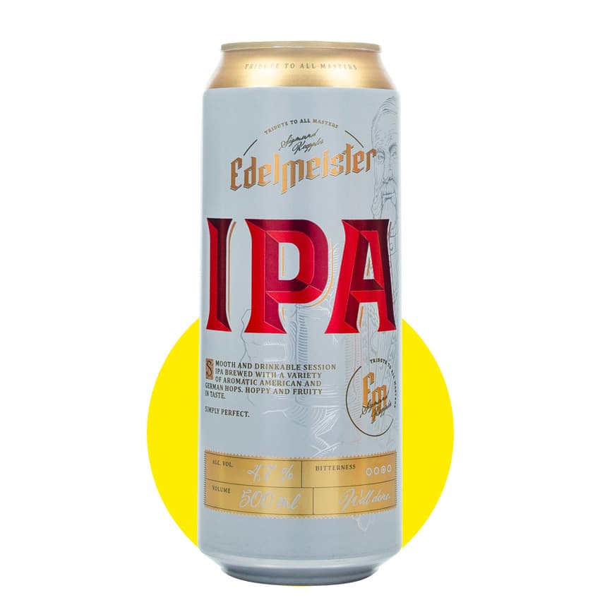 Пиво "Edelmeister IPA" світле 0,5л 4,7% ж/б
