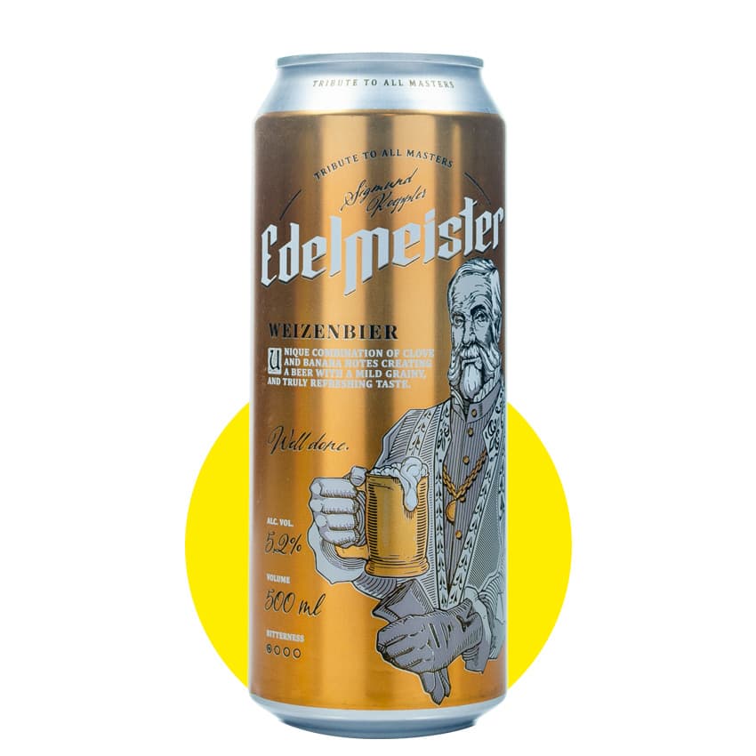 Пиво "Edelmeister Weizen" світле нефільтроване 0,5л 5,2% ж/б