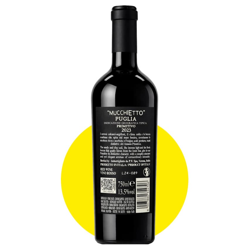 Вино "Mucchietto Primitivo Puglia" червоне сухе 0,75л 13,5%