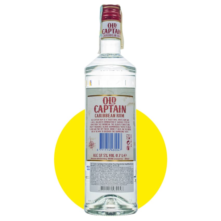 Ром "Old Captain Caribbean Rum White" 0,7л 37,5%