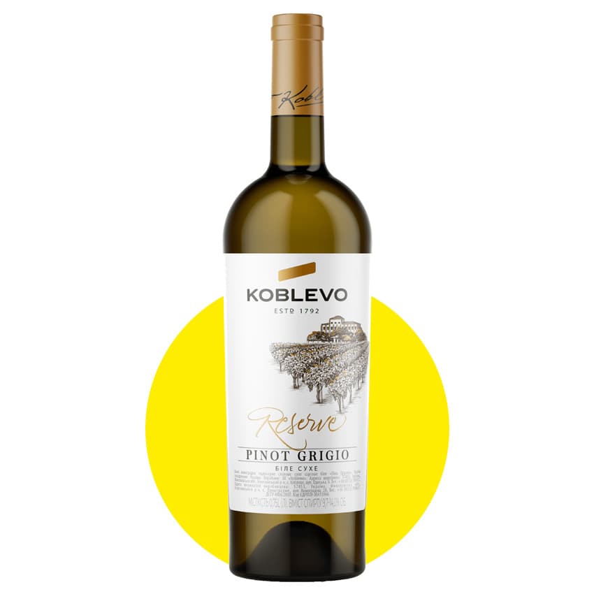 Вино "Коблево Pinot Grigio" Reserve біле сухе 0,75л 14%