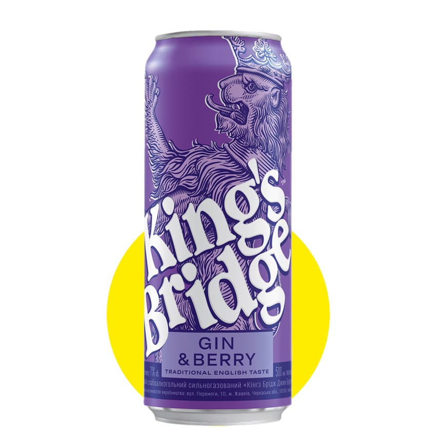 Напій слабоалкогольний "King's Bridge" Gin&Berry 0,5л 7% з/б