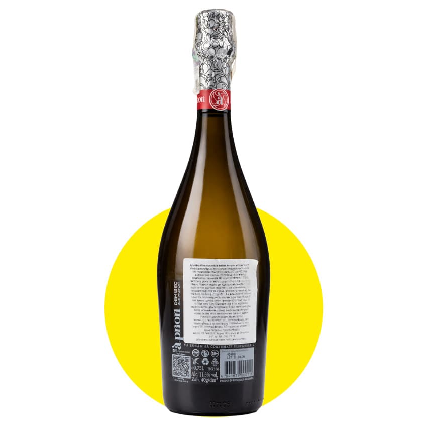 Вино ігристе "Apriori Muscat" біле напівсухе 0,75л 11,5%