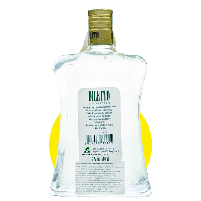 Лікер "Diletto Limoncello" 0,7л 21%