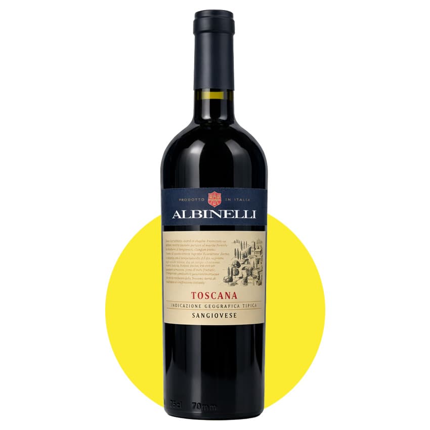 Вино "Albinelli Sangiovese Toscana" червоне напівсухе 0,75л 13,5%