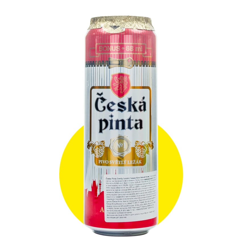 Пиво "Ceska Pinta" світле 0,568л 5,2% ж/б