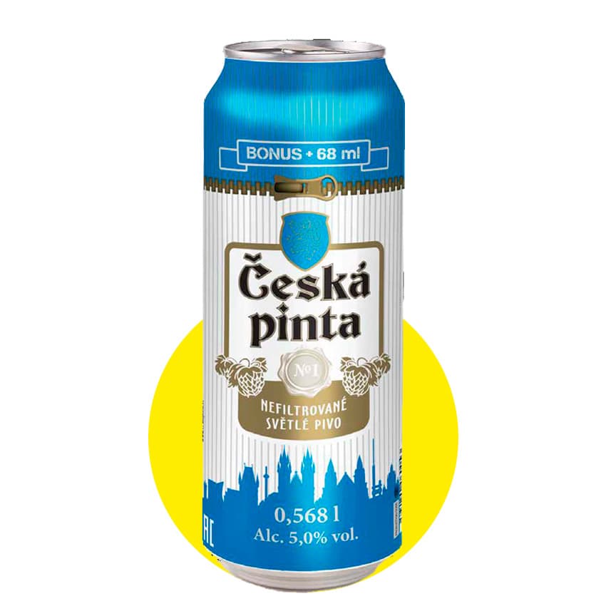 Пиво "Ceska Pinta Nefiltrovane" світле нефільтроване 0,568 л 5% ж/б