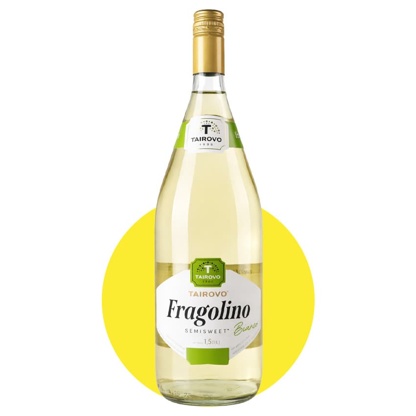 Напій винний с/а газований "Tairovo Fragolino Bianco" білий напівсолодкий 1,5л 6-6,9%