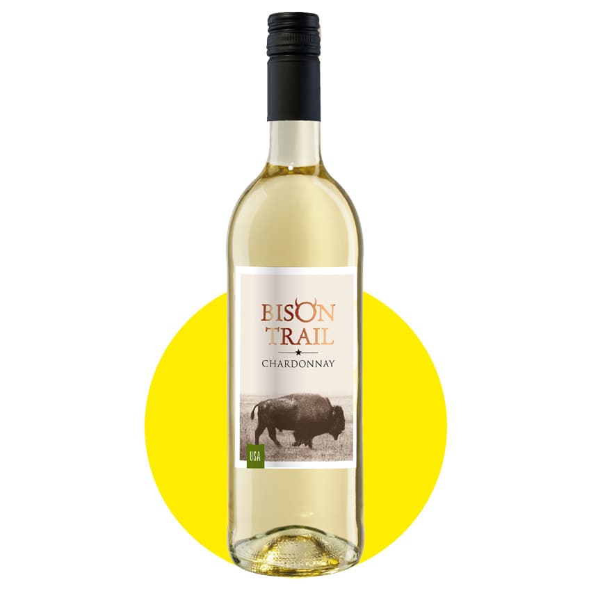 Вино "Bison Trail Chardonnay" біле напівсухе 0,75л 12,5%