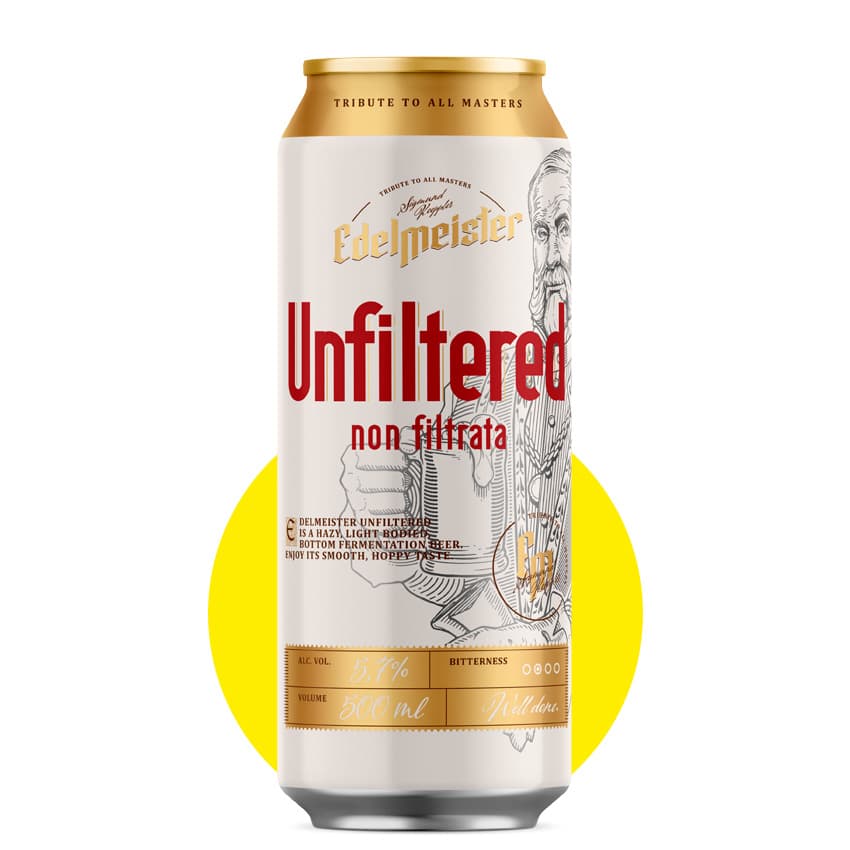 Пиво "Edelmeister Unfiltered" світле нефільтроване 0,5л 5,7% ж/б