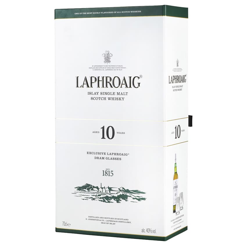 Набір віскі "Laphroaig" 10 років 0,7л 40% + 2 бокали