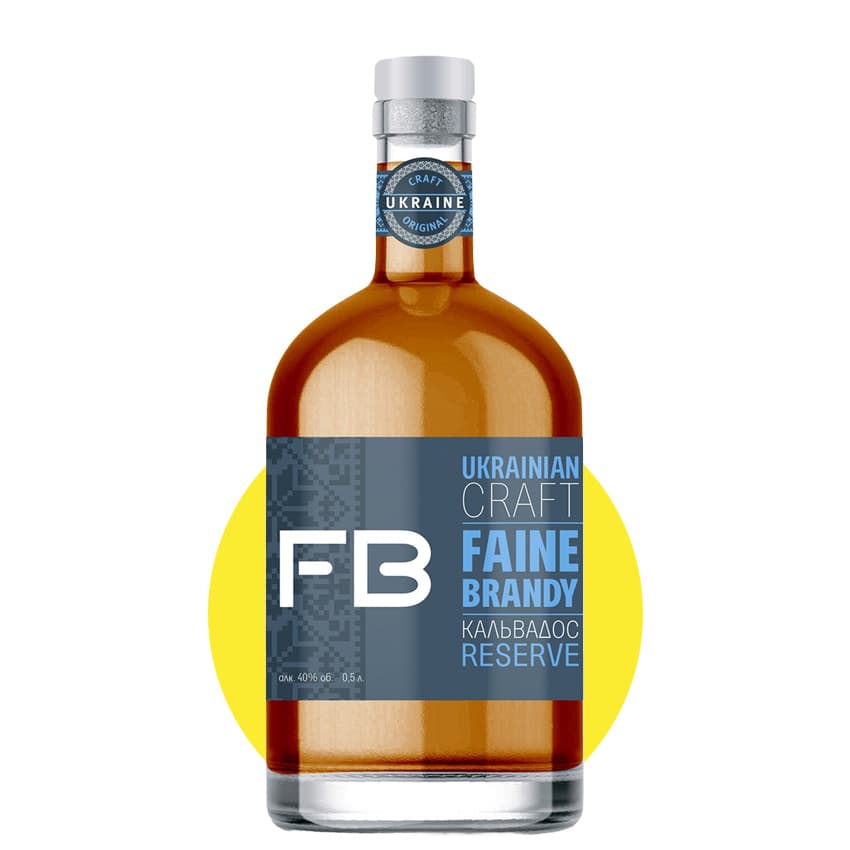 Напій спиртний яблучний "Faine Brandy" Кальвадос Резерв 0,5л 40%