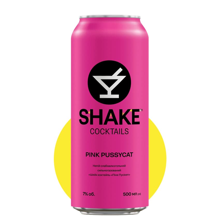 Напій слабоалкогольний "SHAKE" Pink Pussycat 0,5л 7% ж/б