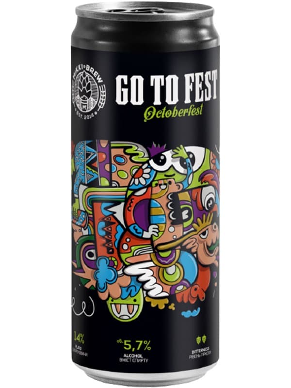 Пиво Гоу ту Фест, Міккі Брю / Go to Fest, Mikki Brew, Volynski Browar, з/б, 5.7%, 0.33л