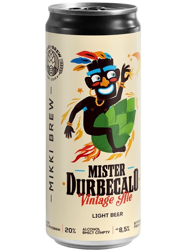 Пиво Містер Дурбецало, Міккі Брю / Mister Durbecalo, Mikki Brew, Volynski Browar, з/б, 8.5%, 0.33л