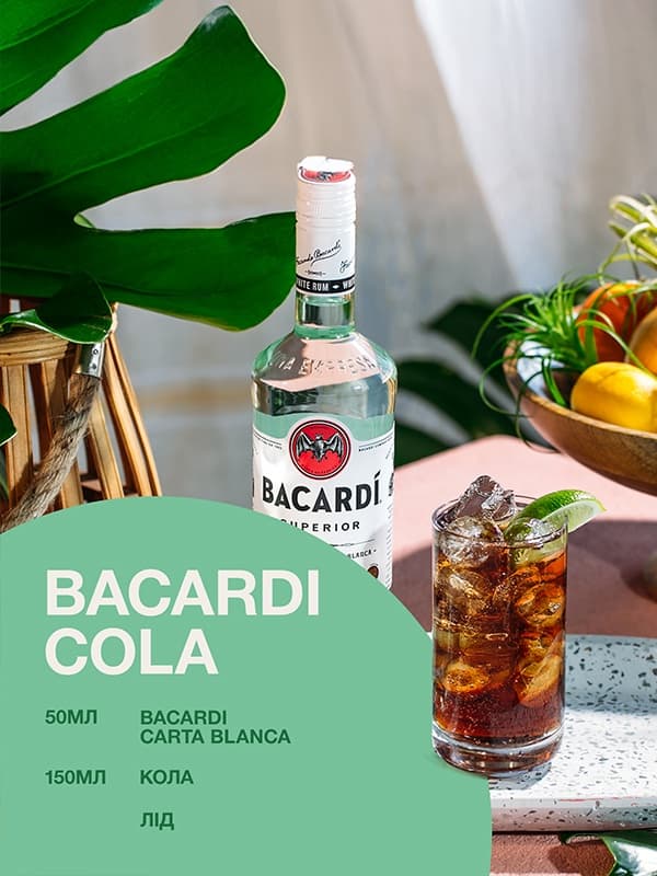 Ром Карта Бланка, Бакарді / Carta Blanca, Bacardi, 40%, 1л