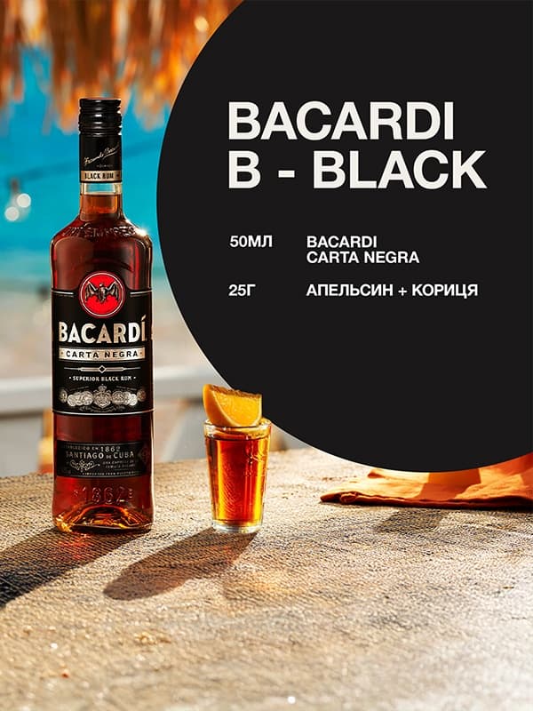 Ром Карта Негра, Бакарді / Carta Negra, Bacardi, 40%, 0.5л