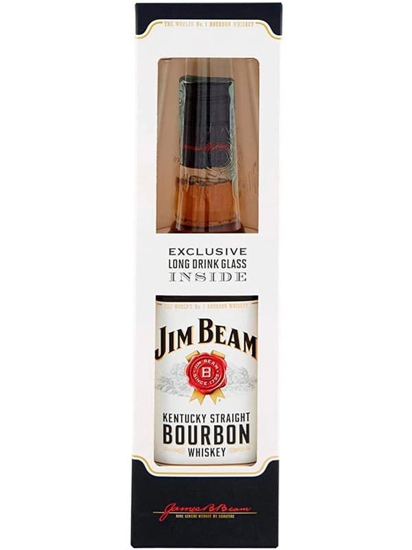 Бурбон Джим Бім, Уайт / Jim Beam, White, 4 роки, 40%, 0.7л, в коробці + склянка
