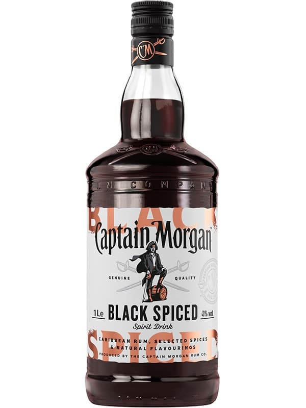 Ромовий напій Капітан Морган, Блек Спайсед / Captain Morgan, Black Spiced, 40%, 1л
