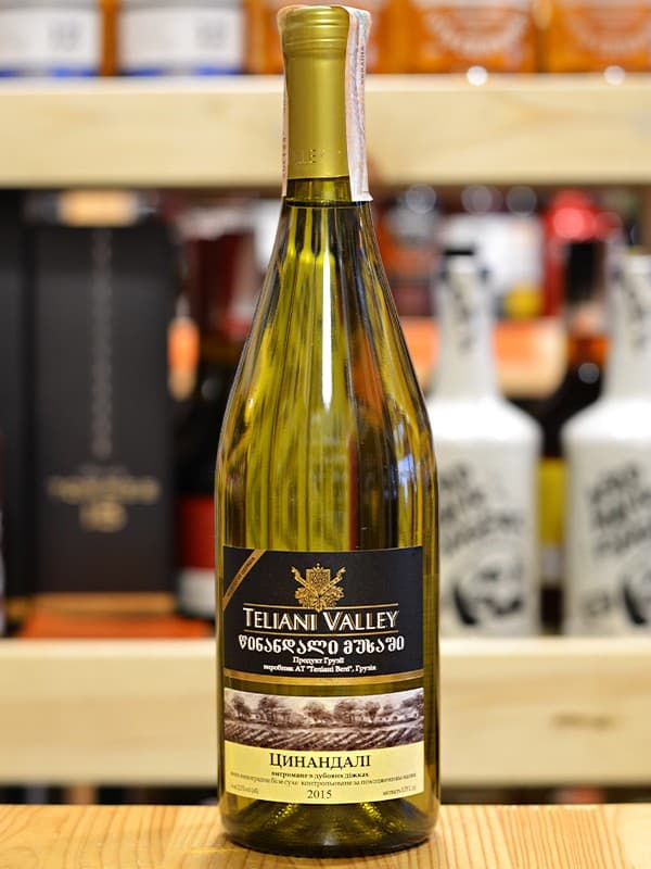 Вино Цинандалі в дубових бочках, Teliani Valley, біле сухе 12.5% 0.75л