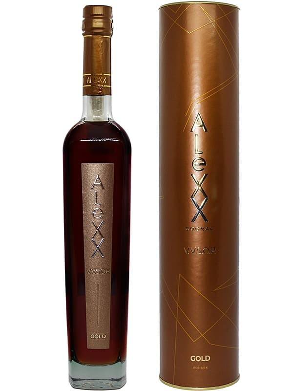 Бренді Алекс Голд / Alexx Gold, VSOP, 40%, 0.5л, в тубусі