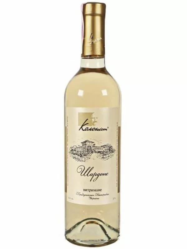Вино Шардоне, Колоніст / Chardonnay, Kolonist, біле сухе 13.5% 0.75л