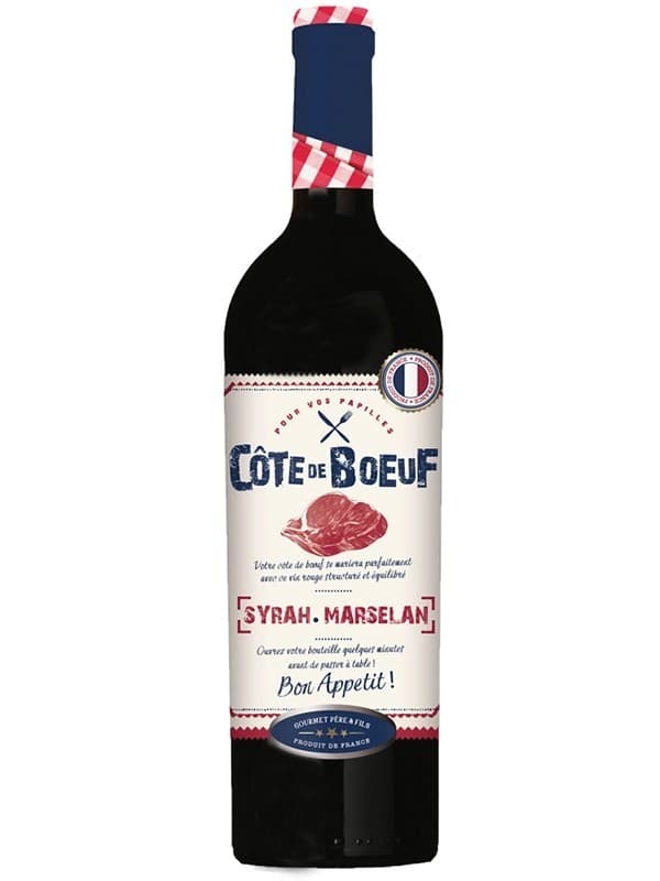 Вино Кот де Боф, Сіра - Марселан / Cote de Boeuf, Syrah - Marselan, Gourmet Pere & Fils, червоне напівсухе 0.75л