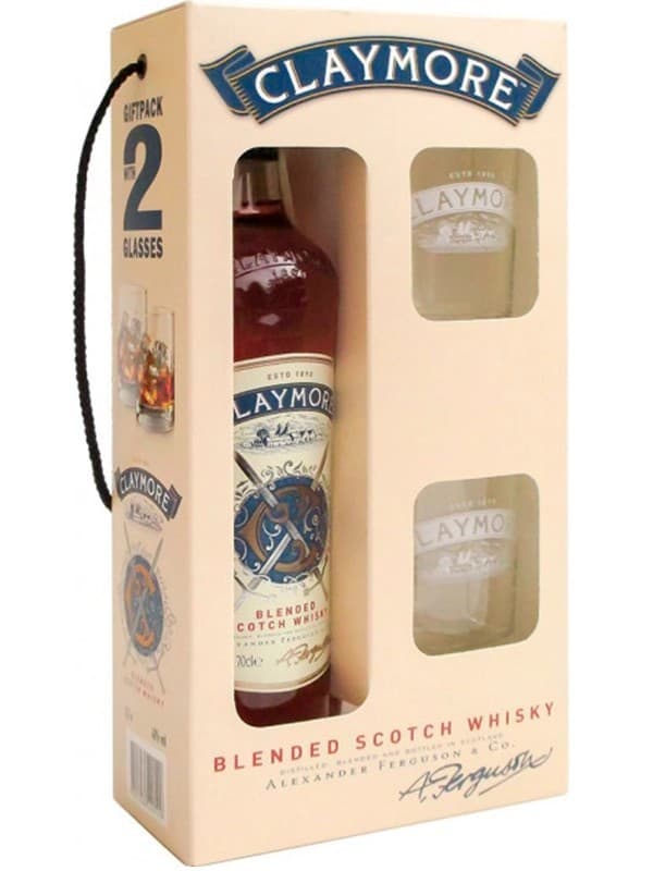 Віскі Клеймор / Claymore, White&Mackay, 40%, 0.7л в подарунковій коробці + 2 склянки