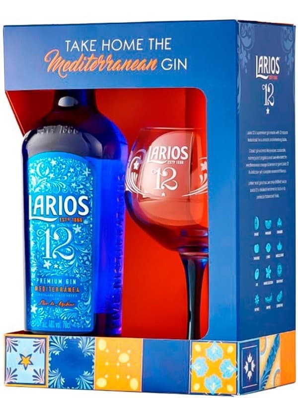 Джин Ларіос 12 / Larios 12, 40%, 0.7л, в подарунковій коробці + келих