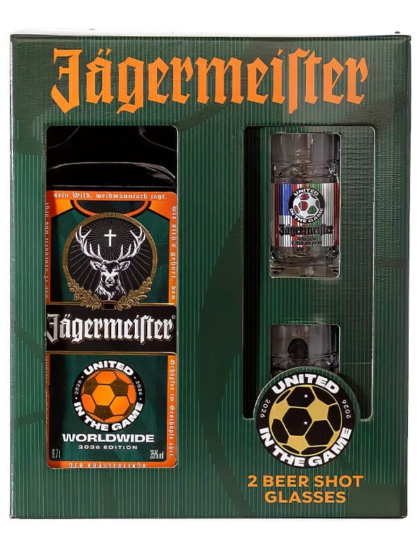 Лікер Єгермайстер / Jagermeister, 35%, 0.7л, в подарунковій коробці + 2 шота