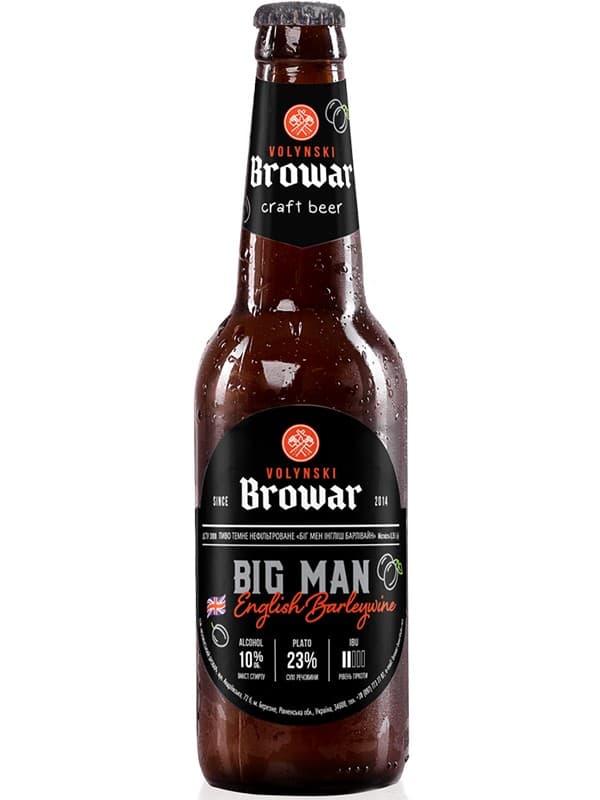 Пиво Біг Мен, Волинський Бровар / Big Man, Volynski Browar, 10%, 0.35л