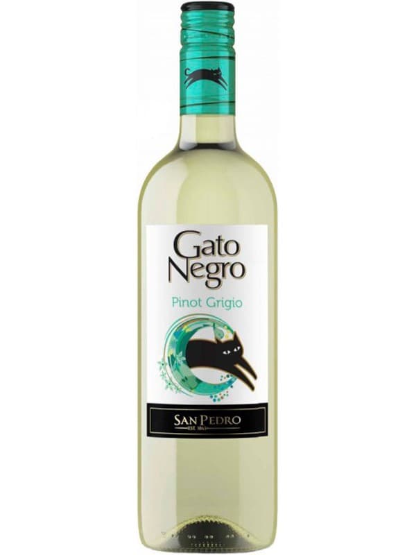 Вино Гато Негро, Піно Гріджио / Gato Negro, Pinot Grigio, San Pedro, біле сухе 0.75л