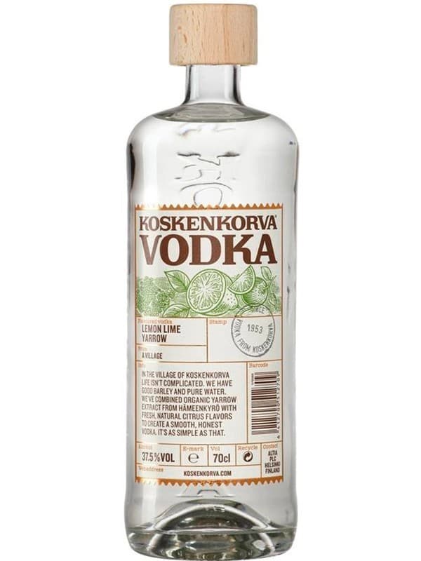 Горілка Коскенкорва, Лимон Лайм Деревій / Koskenkorva, Lemon Lime Yarrow, 37.5%, 0.7л