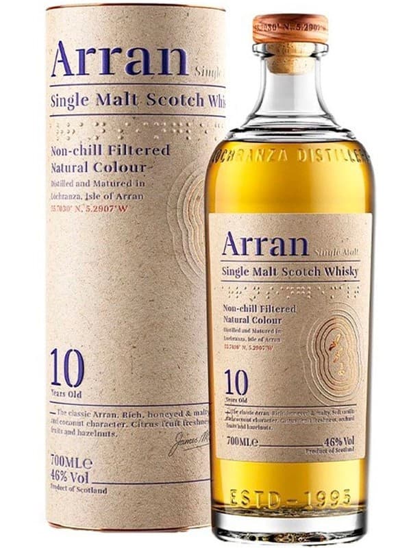 Віскі Арран / Arran, 10 років, 46%, 0.7л, в тубусі