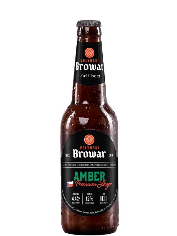 Пиво Амбер, Волинський Бровар / Amber, Volynski Browar, 4.4%, 0.35л