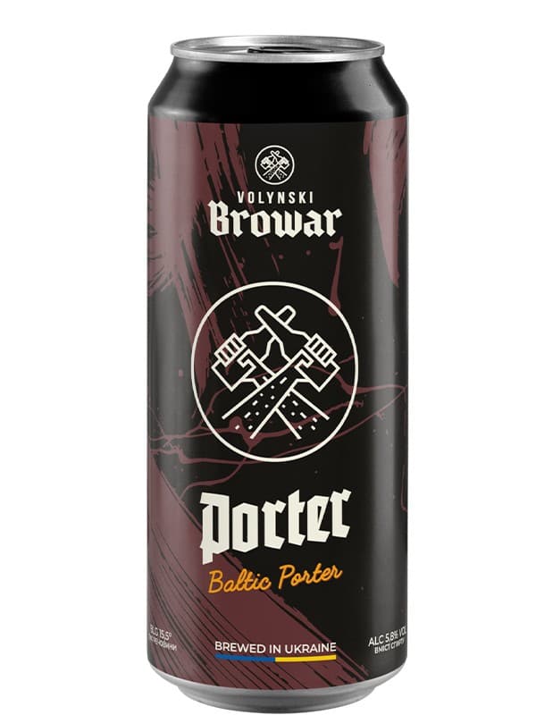 Пиво Портер, Волинський Бровар / Porter, Volynski Browar, з/б, 5.8%, 0.5л