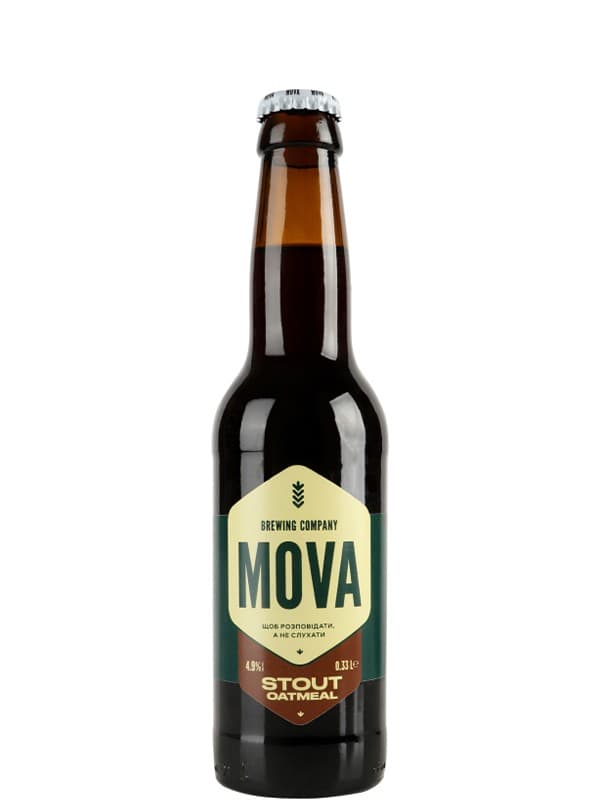 Пиво Стаут, Оутміл / Stout, Oatmeal, Mova, 5.5%, 0.33л