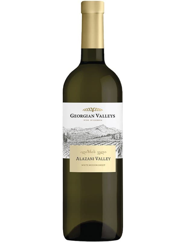 Вино "Алазанська Долина", Медіум Світ Вайт / "Alazani Valley" Medium Sweet White, Georgian Valleys, біле напівсолодке 0.75л