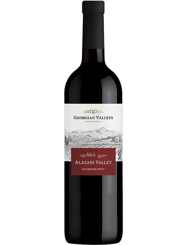 Вино "Алазанська Долина", Медіум Світ Ред / "Alazani Valley" Medium Sweet Red, Georgian Valleys, червоне напівсолодке 0.75л