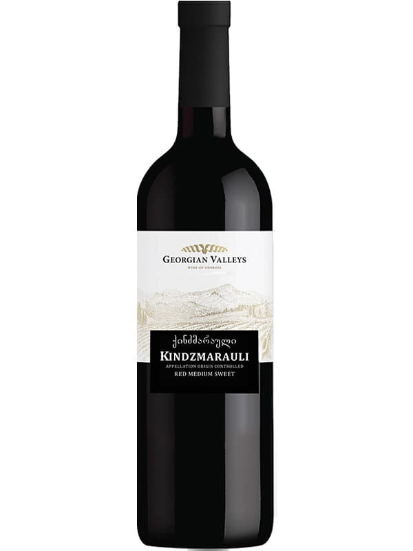 Вино "Кіндзмараулі", Медіум Світ Ред / "Kindzmarauli", Medium Sweet Red, Georgian Valleys, червоне напівсолодке 0.75л