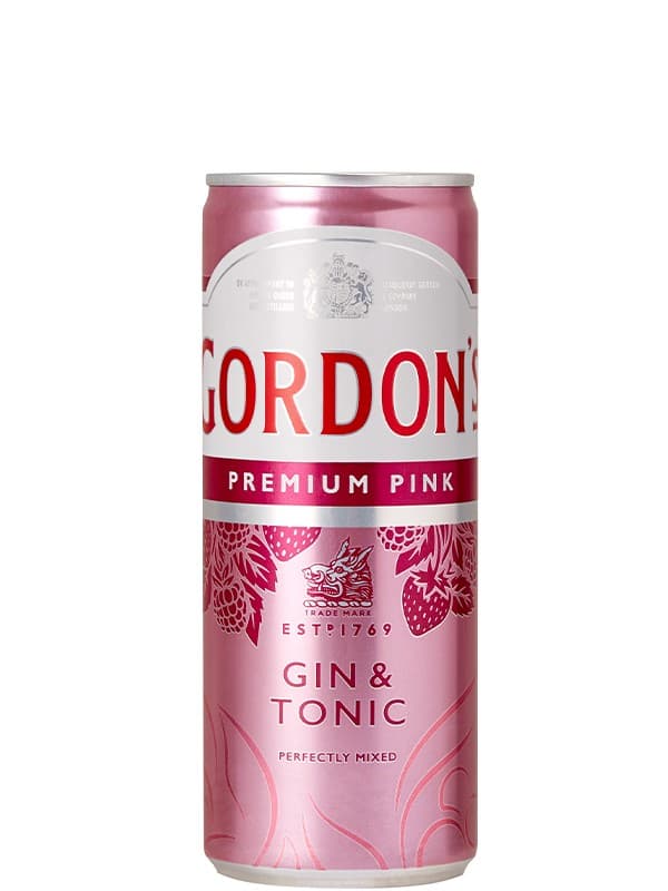 Напій слабоалкогольний Джин Гордонс Пінк & Тонік / Gin Gordon's Pink & Tonic, ж/б, 6.4%, 0.25л