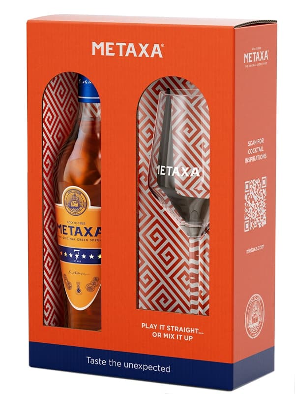 Бренді Метакса / Metaxa, 7 років, 40%, 0.7л, в подарунковій коробці + келих